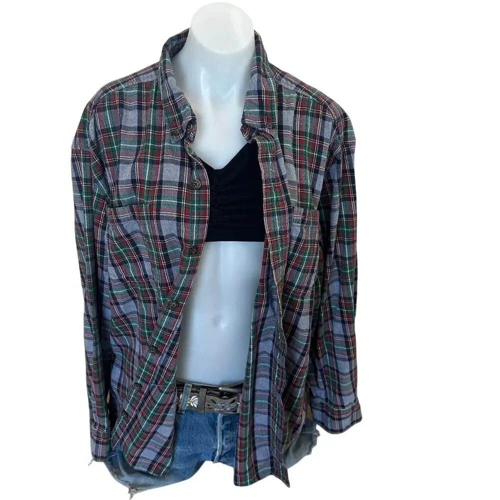 Harry Potter Plaid Flannel Shirt XL Oversize Unique Hogwarts Coat of Arms Wizard - Picture 4 of 6